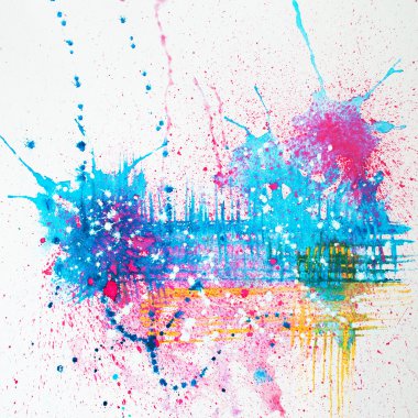 sulu boya boyalı soyut