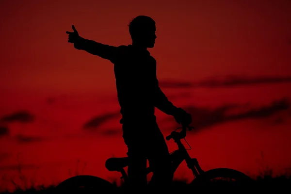 Boy on bicycle — Stock Photo, Image