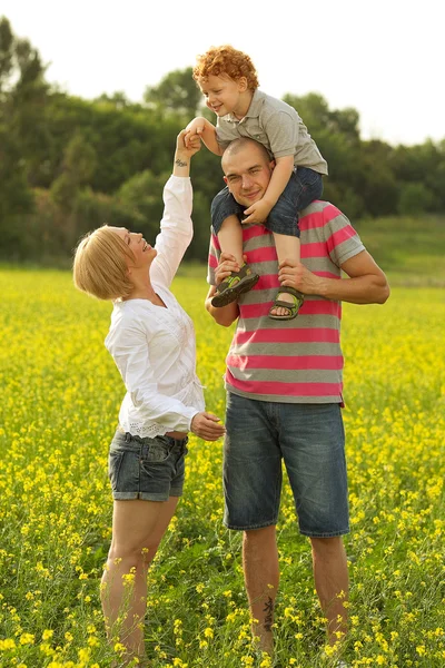 Lyckliga familjen ha roligt — Stockfoto