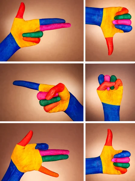 A set of hand gestures — Stock Photo, Image