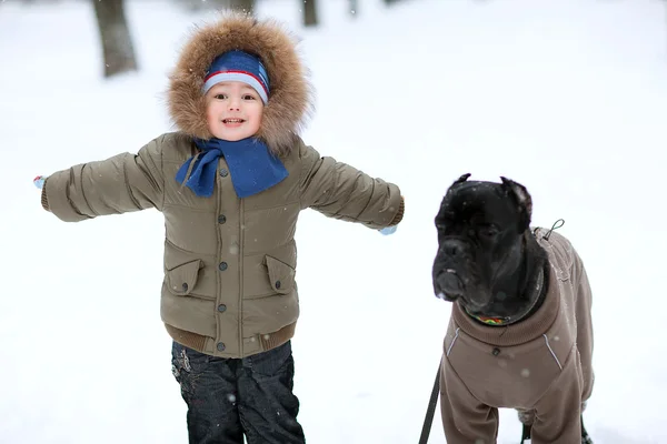 Portrait de petit garçon en hiver — Photo