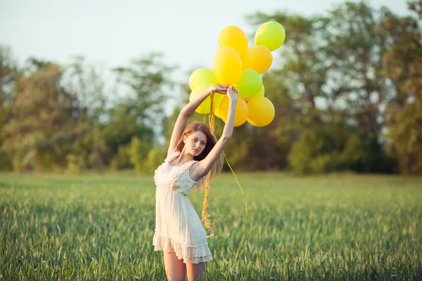 Baloons kızla — Stok fotoğraf