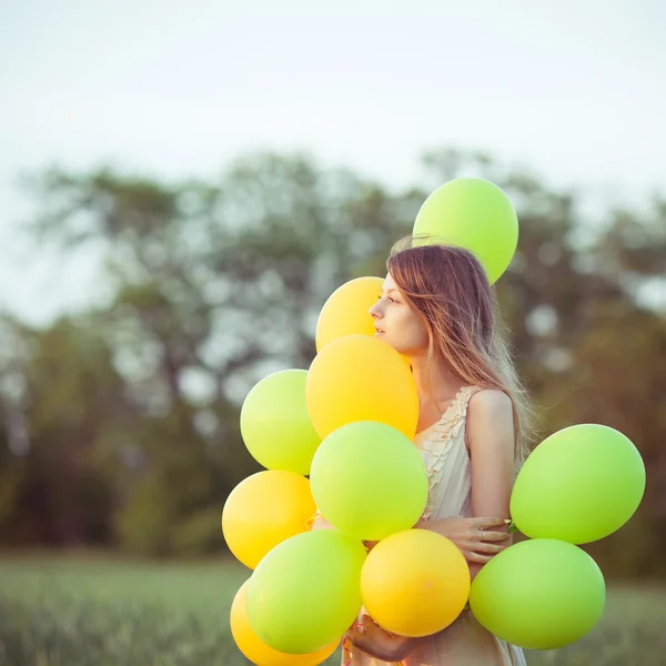 Baloons kızla — Stok fotoğraf