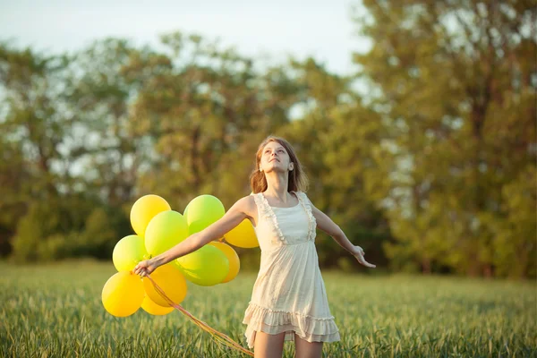 Chica con globos Fotos de stock libres de derechos