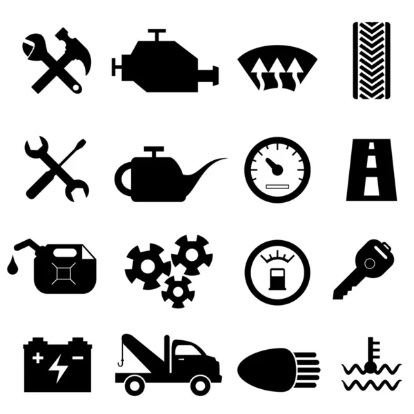 Іконки обслуговування та ремонту автомобілів — стоковий вектор