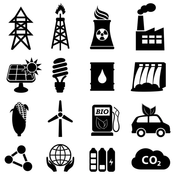 Energie pictogrammenset — Stockvector