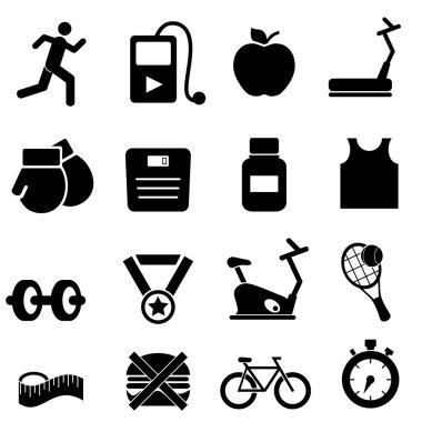 Fitness, sağlık ve diyet simgeleri