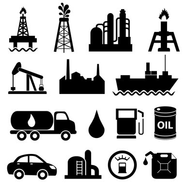 Картина, постер, плакат, фотообои "набор значков нефтяной промышленности
", артикул 12668722