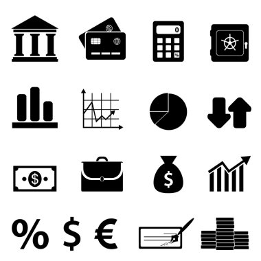 Finans, ticaret ve bankacılık simgeler