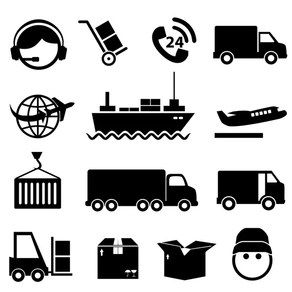 Versand und Fracht Icon Set — Stockvektor