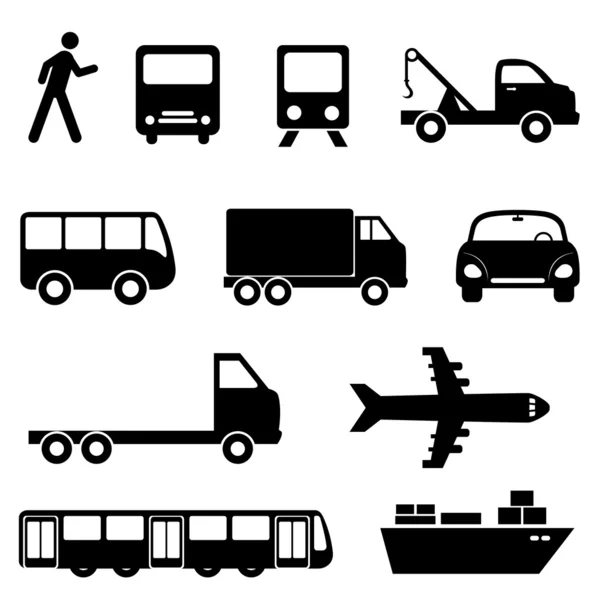 Juego de iconos de transporte — Archivo Imágenes Vectoriales