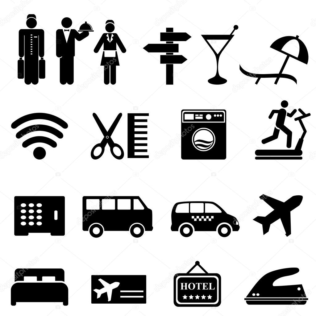 Hotel icon set