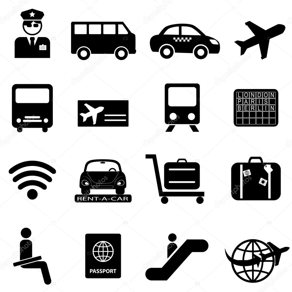 Airport and air travel icons