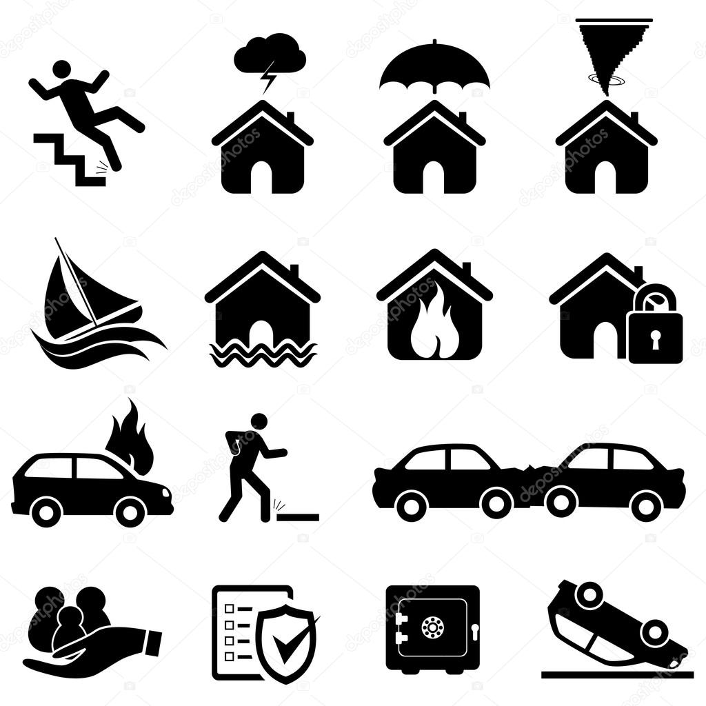 Insurance and disaster icons