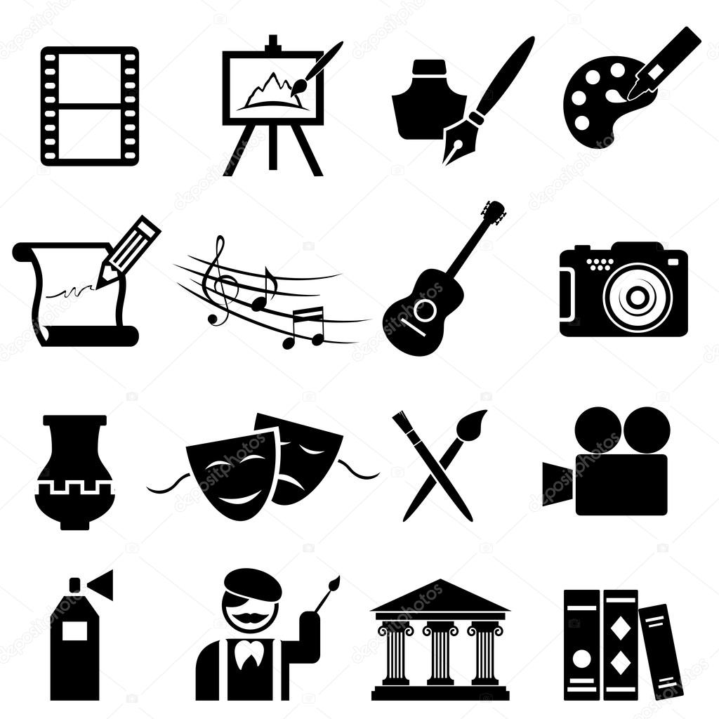 Fine arts icon set — Stock Vector © soleilc #24408411