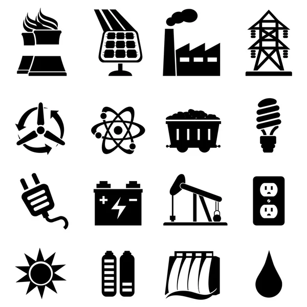 Icono de energía conjunto — Archivo Imágenes Vectoriales