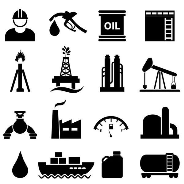 Oil and gasoline icon set — Stock Vector