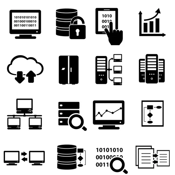 Big-Data-Icon gesetzt — Stockvektor