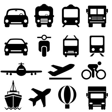 Transportation icon set clipart