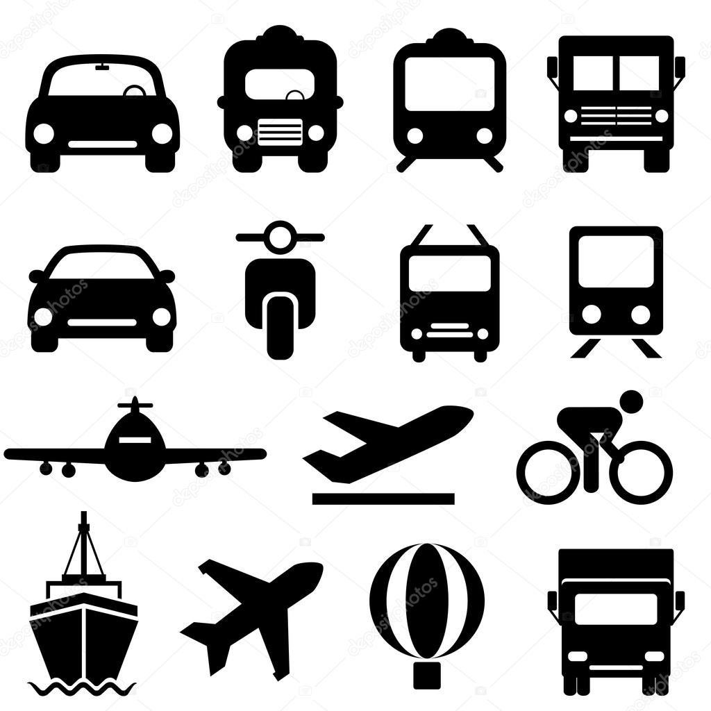 Transportation icon set