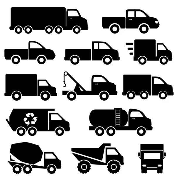 Trucks icon set — Stock Vector