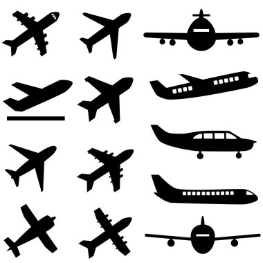 Planes in black clipart