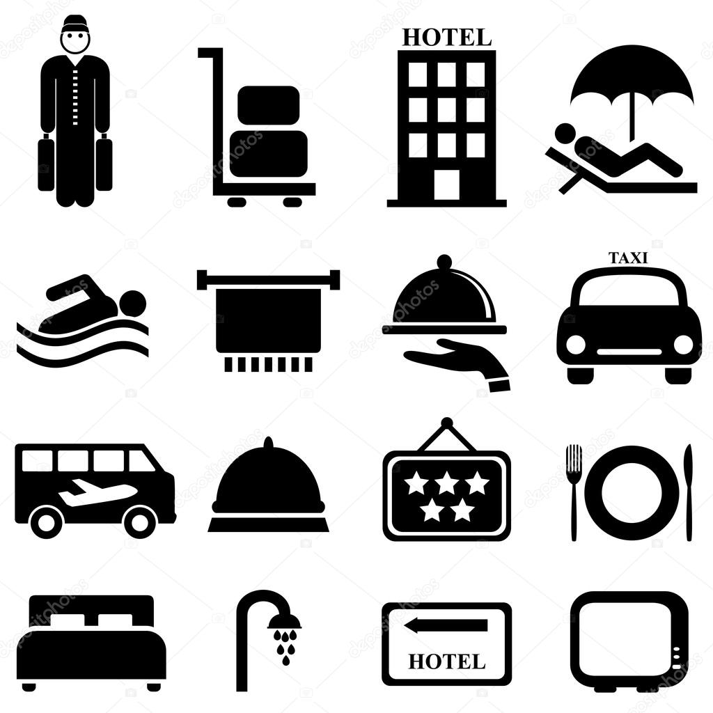 Hotel and hospitality icons