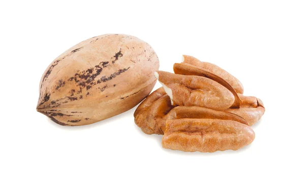 Hrst pekanové ořechy. — Stock fotografie