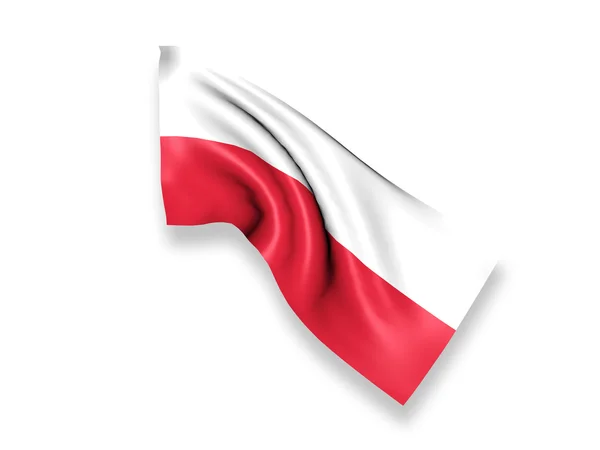 Polen wuivende vlag — Stockfoto