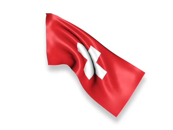 Swiss melambaikan bendera — Stok Foto