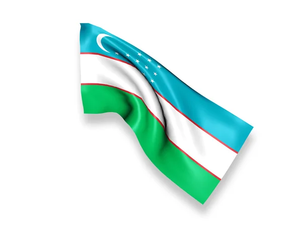 Wapperende vlag van Oezbekistan — Stockfoto