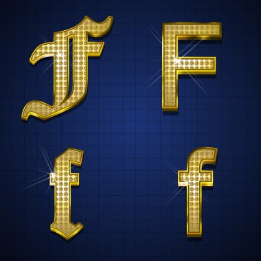 lüks altın elmas alfabe