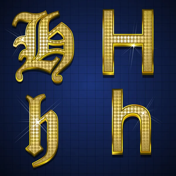 Lüks altın elmas alfabe — Stok Vektör