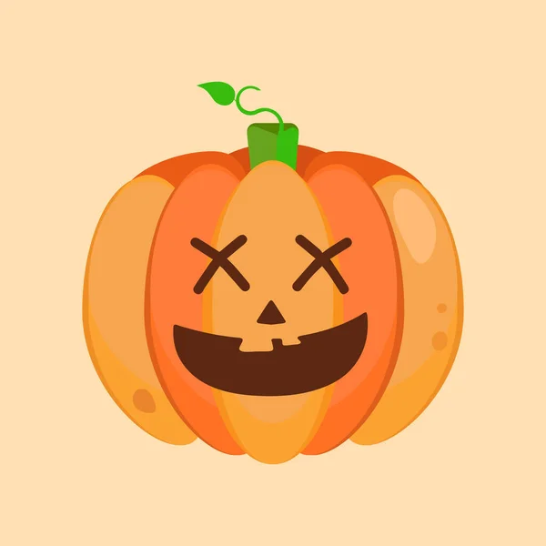 Orange Pumpkin Vector Illustration Autumn Halloween Pumpkin Vegetable Graphic Icon — Vetor de Stock