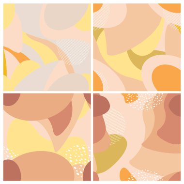 Set of abstract seamless geometric pattern. Modern vector template for banner, cover, print, promotion, sale, greeting, web, page, header, landing, social media. Autumn vibe