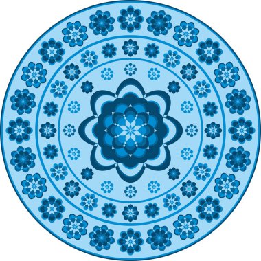 mavi renkli daire içinde süsleme