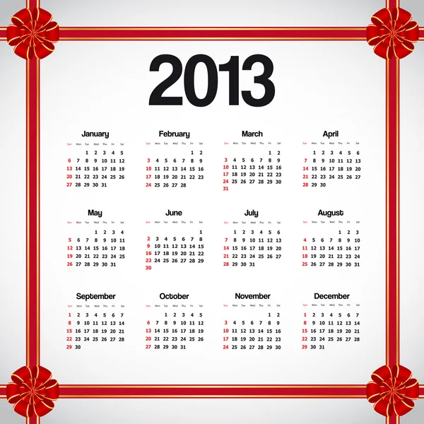 Calendar 2013 — Stock Vector