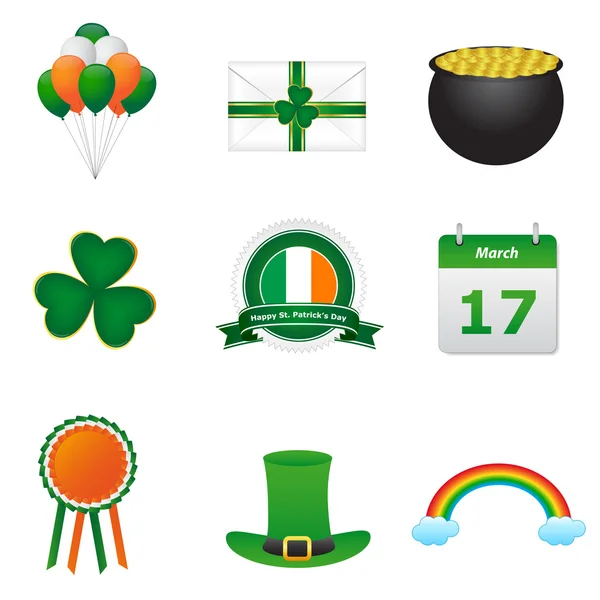 St. patrick's day ikonok — Stock Vector