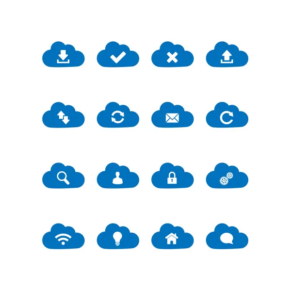 Cloud computing pictogrammen — Stockvector
