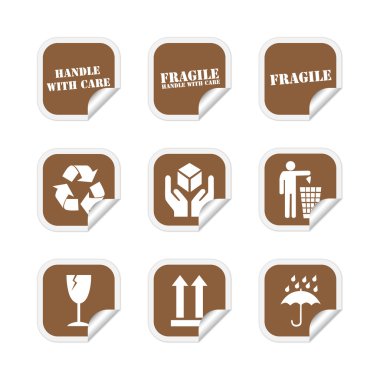 kahverengi kırılgan çıkartmaları