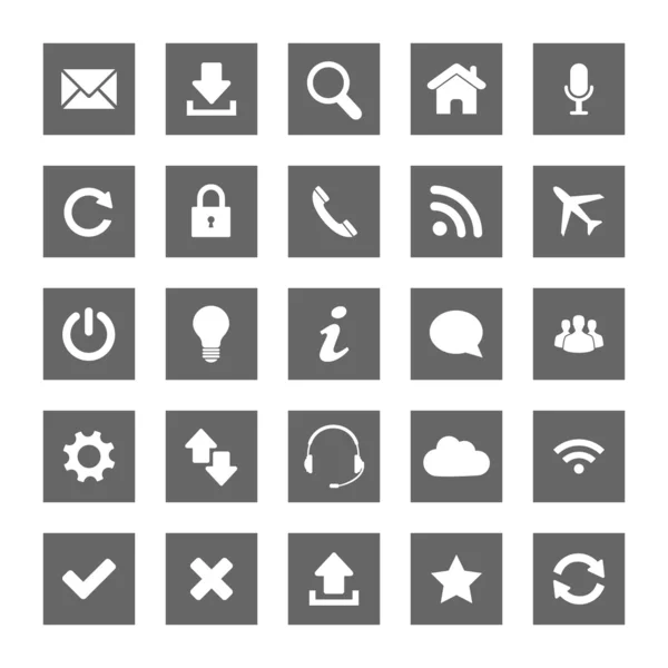 Grey Web icons — Stock Vector