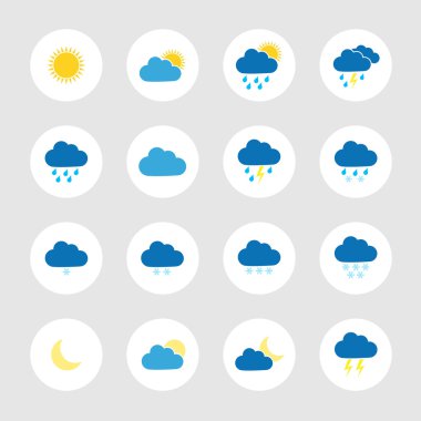 yuvarlak renkli hava simgeler