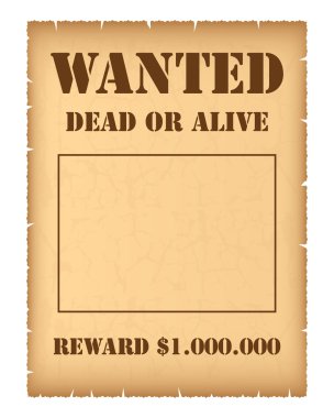 Wanted poster clipart