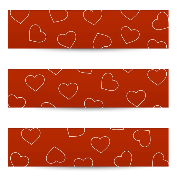 Bandeiras sem costura Valentine —  Vetores de Stock