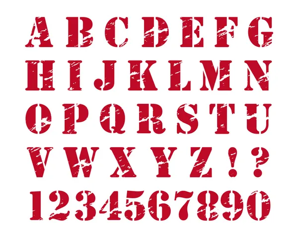 Alphabet style timbre caoutchouc — Image vectorielle