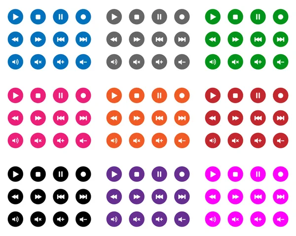 Icônes multimédia plates — Image vectorielle