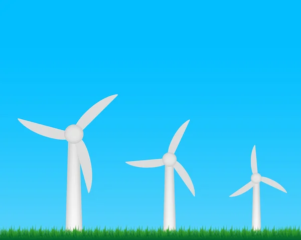 Wind turbines farm — Stock Vector