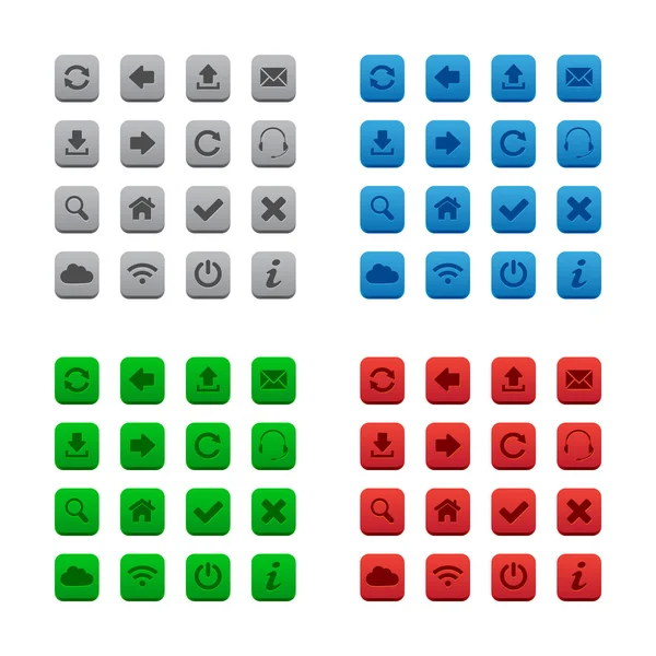 Boutons web carrés — Image vectorielle