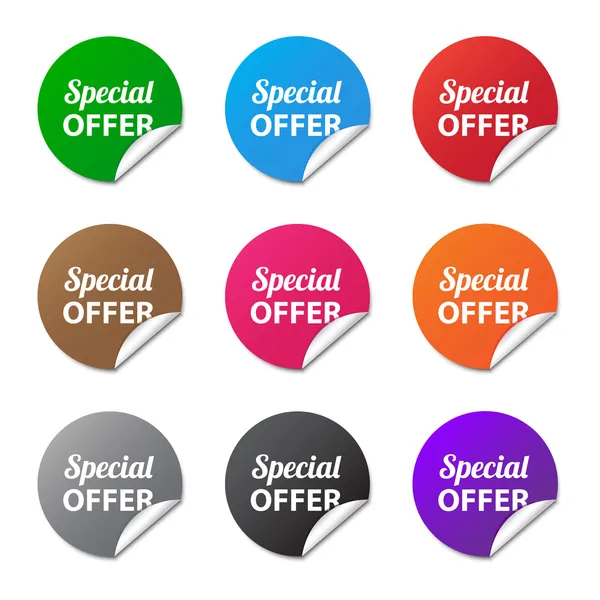 Speciale aanbieding-stickers — Stockvector