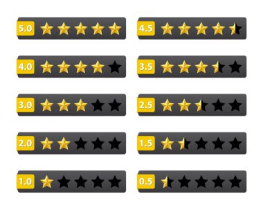Rating stars buttons clipart